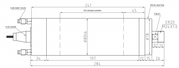 Шпиндель жидкостного охлаждения GDK80-12Z/2.2 Ф80/2,2kw 220 v ER20