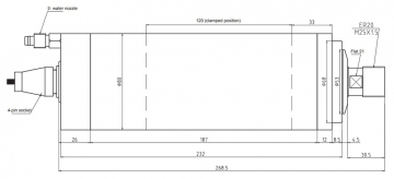 Шпиндель жидкостного охлаждения GDZ-23 (2.2кВт)