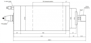 Шпиндель жидкостного охлаждения GDZ-24-3