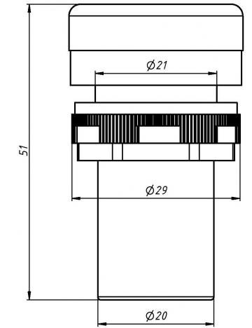 Световой индикатор зеленый 220В 22мм