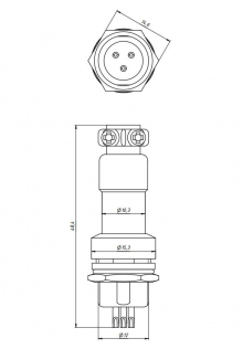 Разъем GX12M-3