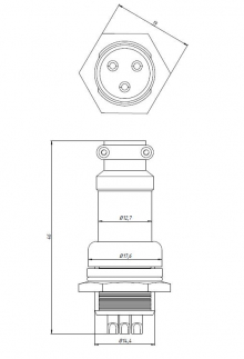 Разъем GX16M-3