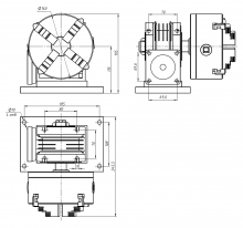 4 ось 160 мм с червячным редуктором