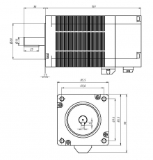 Шаговый двигатель с тормозом 86HS118-14-SC