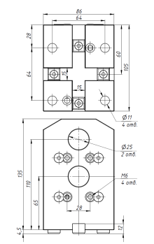 BMT55-B25-H65/110 двойной держатель расточного инструмента