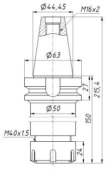 BT40-ER32-150 цанговый патрон MAS 403