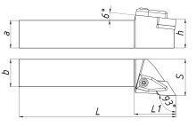 DDJNL2525M11 резец для наружного точения (black type)