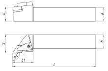 DDJNR2525 М11 резец для наружного точения HSB