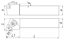 DWLNR2020K08 резец для наружного точения