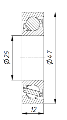 Подшипник шпинделя H7005C-2RZ DB P4 (2 шт. в комплекте)