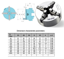 Патрон токарный K12-100 с 4 кулачками