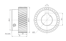 Шестерня M1.5-Z35-D25 косозубая