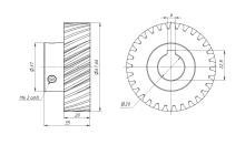 Шестерня косозубая M2-Z30-D20