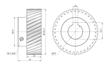 Шестерня косозубая M2-Z35-D25