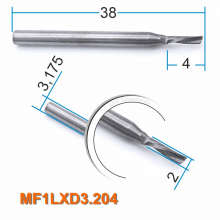 Фреза спиральная однозаходная стружка вниз MF1LXD3.204