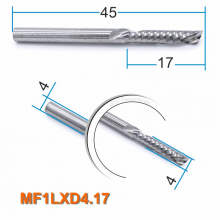 Фреза спиральная однозаходная стружка вниз MF1LXD4.17