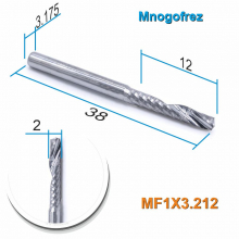 Фреза спиральная однозаходная стружка вверх MF1X3.212