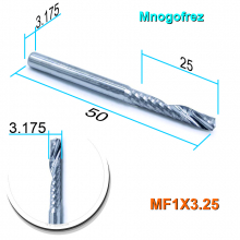 Фреза спиральная однозаходная стружка вверх MF1X3.25