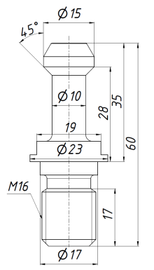 PS-BT40-45 штревель без отверстия под СОЖ, без уплотнительного кольца