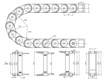 Кабель-канал гибкий TP45x150 R125 (с держателями)