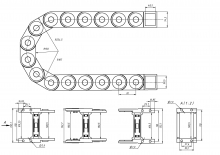 Кабель-канал гибкий TP55x100 R150 (с держателями)