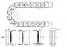 Кабель-канал гибкий TP55x200 R150 (с держателями)