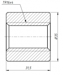 Гайка трапецеидальная 16x4 без фланца