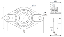 Подшипниковый узел UCFL208