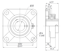 Подшипниковый узел UCF207