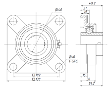 Подшипниковый узел UCF208
