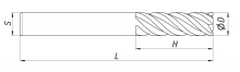 Фреза концевая d10 (D10*72L HSS-6542 )