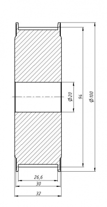 Шкив 60T-5M-20AF 20mm