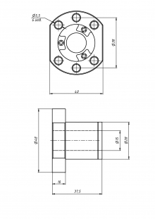 Гайка SFS1605-3.8 для шлифованного винта