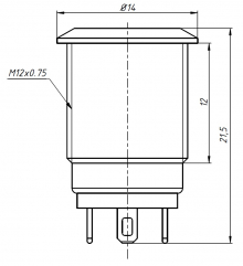 Кнопка HJ-12 QZ (с подсветкой)