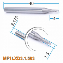 Фреза спиральная однозаходная стружка вниз MF1LXD3.1.503