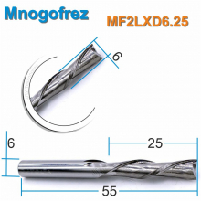 Фреза двухзаходная с удалением стружки вниз Mnogofrez MF2LXD6.25