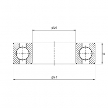 Подшипник шпинделя H7005C-2RZ P5 (2 шт. в комплекте)