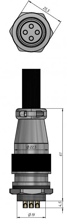 Разъем WS20-4 (гнездо + штекер)
