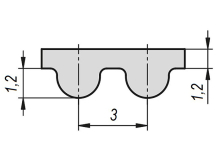 Ремень 3M-20 ОТКРЫТЫЙ (PU +сталь)
