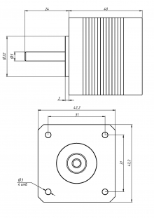 Шаговый двигатель 42HM40-2004