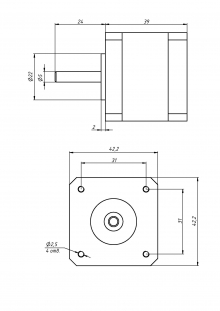 Шаговый двигатель 42HS40-1704