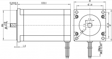 Шаговый двигатель с цилиндрическим редуктором 57HSG112-4004A (1:5)