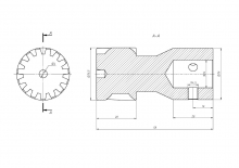 Шестерня M1.5-15-14mm косозубая