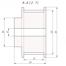Шкив 30T-5M-20BF 8mm