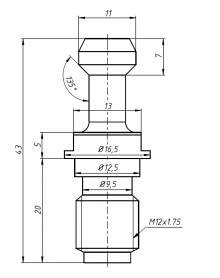 Штревель BT30-45 (М12, L1=23мм) (MAS403 BT30)
