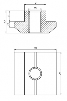 Сухарь пазовый M6-10