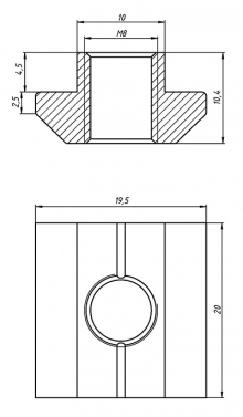 Сухарь пазовый M8-10