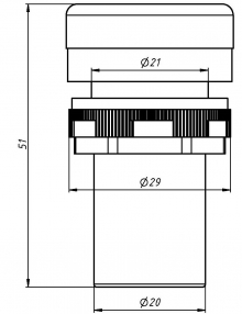 Световой индикатор зеленый 220В 22мм