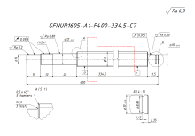 Винт+ гайка SFNUR1605-A1-F400-334.5-C7