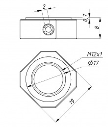 Гайка FK12 BK12 EK12 M12*1
